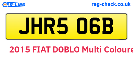 JHR506B are the vehicle registration plates.