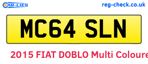 MC64SLN are the vehicle registration plates.