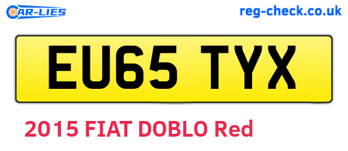 EU65TYX are the vehicle registration plates.
