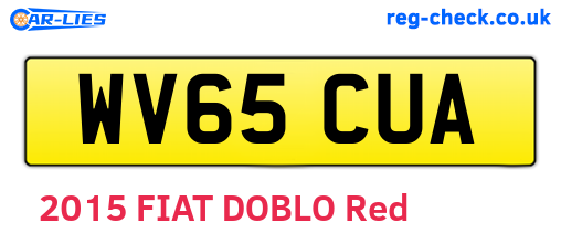 WV65CUA are the vehicle registration plates.