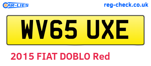 WV65UXE are the vehicle registration plates.