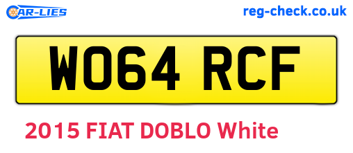 WO64RCF are the vehicle registration plates.