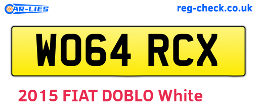 WO64RCX are the vehicle registration plates.