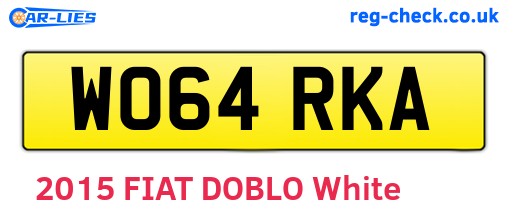 WO64RKA are the vehicle registration plates.