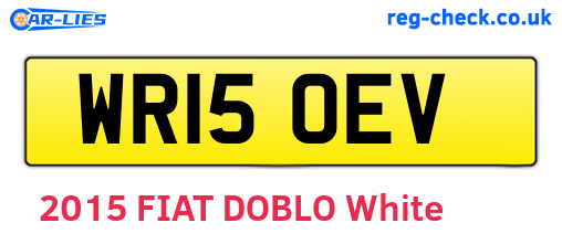 WR15OEV are the vehicle registration plates.