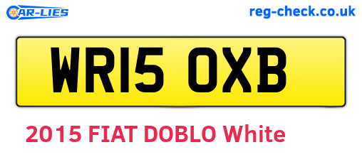 WR15OXB are the vehicle registration plates.