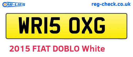 WR15OXG are the vehicle registration plates.