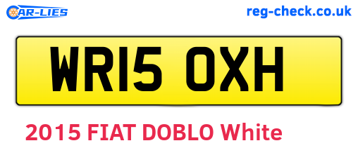 WR15OXH are the vehicle registration plates.