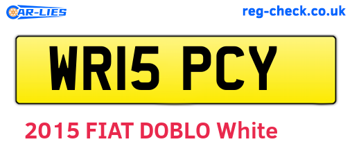 WR15PCY are the vehicle registration plates.