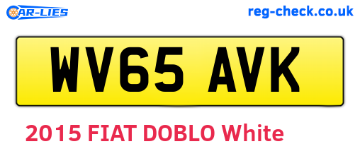 WV65AVK are the vehicle registration plates.