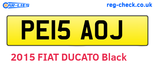 PE15AOJ are the vehicle registration plates.