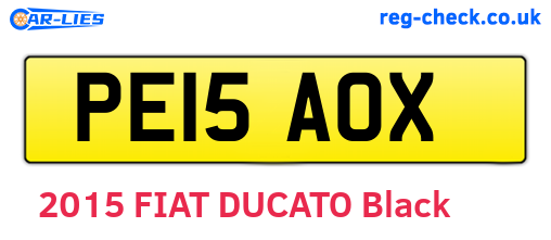 PE15AOX are the vehicle registration plates.