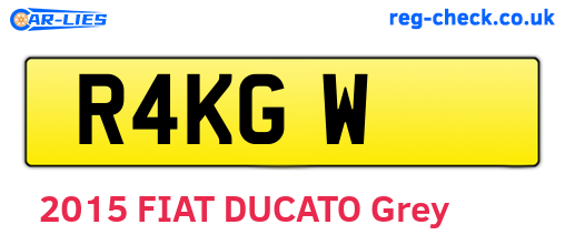 R4KGW are the vehicle registration plates.
