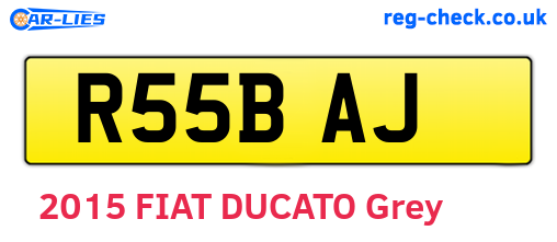 R55BAJ are the vehicle registration plates.