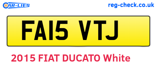 FA15VTJ are the vehicle registration plates.