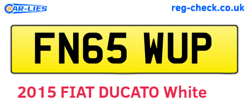 FN65WUP are the vehicle registration plates.