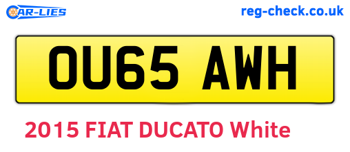 OU65AWH are the vehicle registration plates.