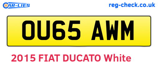OU65AWM are the vehicle registration plates.