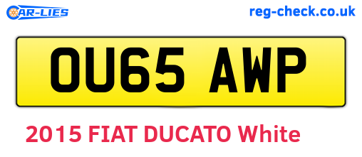 OU65AWP are the vehicle registration plates.