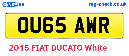 OU65AWR are the vehicle registration plates.
