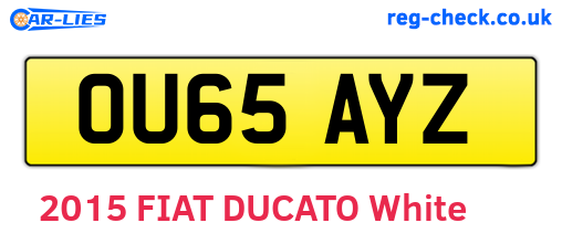OU65AYZ are the vehicle registration plates.