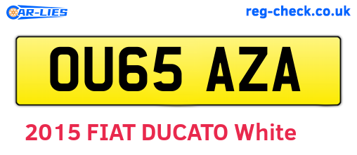OU65AZA are the vehicle registration plates.