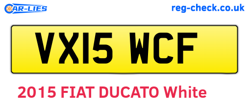 VX15WCF are the vehicle registration plates.