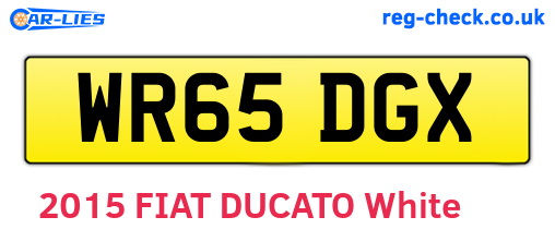 WR65DGX are the vehicle registration plates.