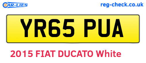 YR65PUA are the vehicle registration plates.