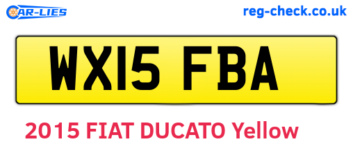 WX15FBA are the vehicle registration plates.