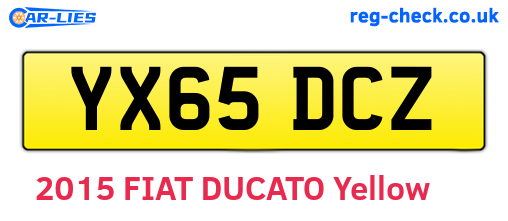 YX65DCZ are the vehicle registration plates.