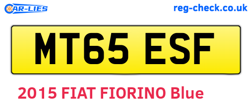 MT65ESF are the vehicle registration plates.