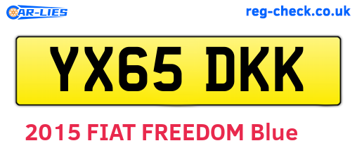 YX65DKK are the vehicle registration plates.