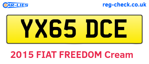 YX65DCE are the vehicle registration plates.
