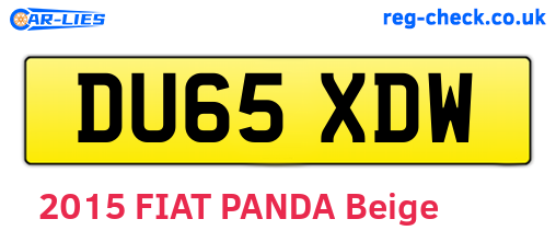 DU65XDW are the vehicle registration plates.