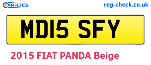 MD15SFY are the vehicle registration plates.