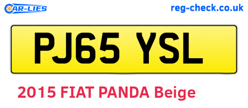 PJ65YSL are the vehicle registration plates.