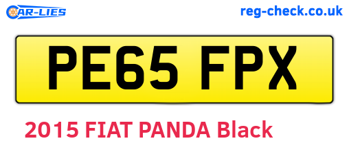 PE65FPX are the vehicle registration plates.