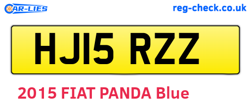 HJ15RZZ are the vehicle registration plates.