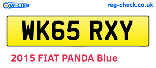 WK65RXY are the vehicle registration plates.