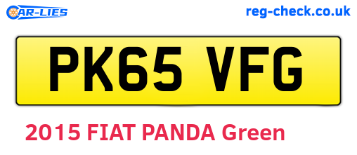 PK65VFG are the vehicle registration plates.