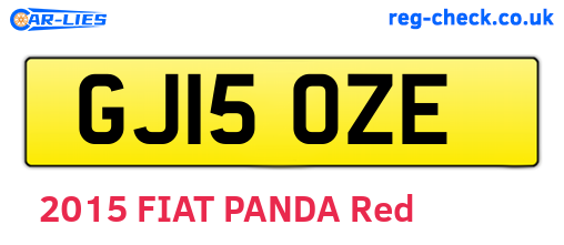 GJ15OZE are the vehicle registration plates.