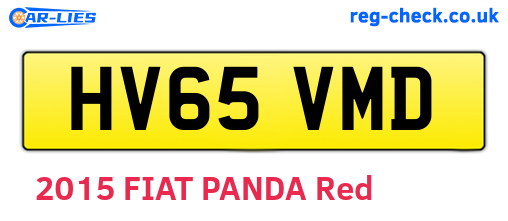 HV65VMD are the vehicle registration plates.