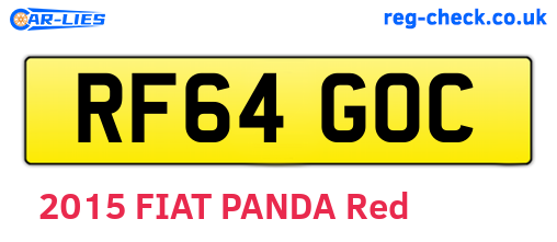 RF64GOC are the vehicle registration plates.