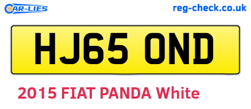 HJ65OND are the vehicle registration plates.