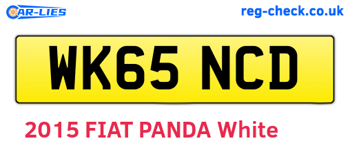 WK65NCD are the vehicle registration plates.