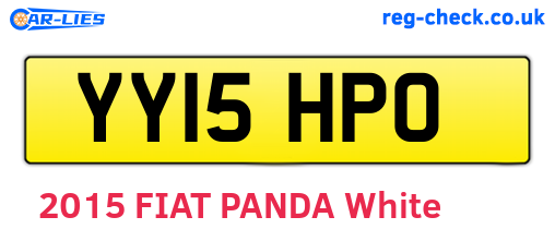 YY15HPO are the vehicle registration plates.