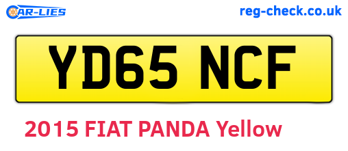 YD65NCF are the vehicle registration plates.