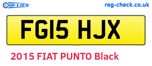 FG15HJX are the vehicle registration plates.