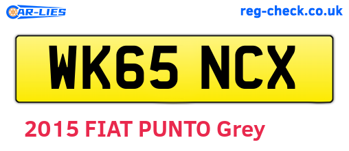 WK65NCX are the vehicle registration plates.